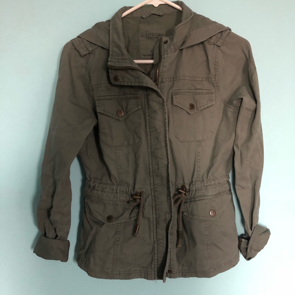 Aeropostale olive green twill utility jacket